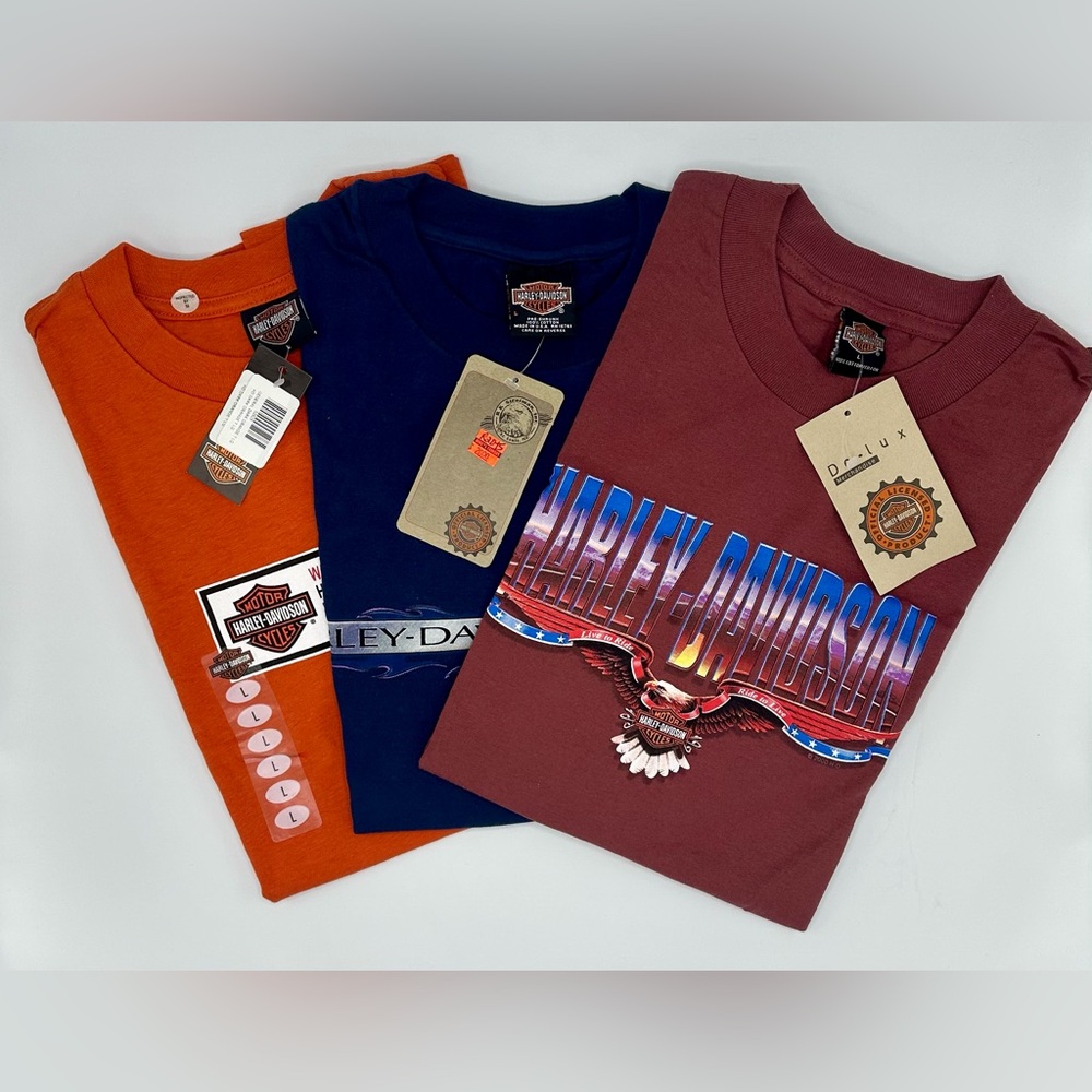 Set of 3 New with Tags Harley Davidson Adult T-Shirts - Size Large